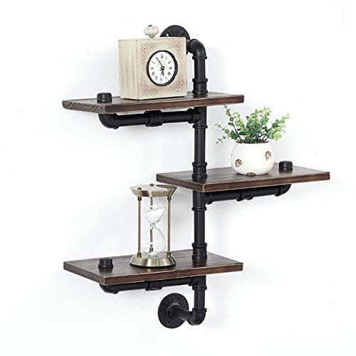 JMYSD Rustikale Schwimmende Regale, Industrielles Retro-Rohrregal An Der Wand, Bauernhaus-Küchenbar Barber Shop-Regale, Home Decor-Bücherregale,3 Layer