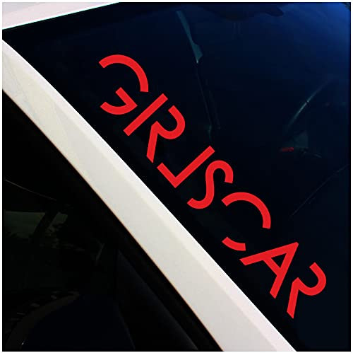 Finest Folia Frontscheibenaufkleber Schriftzug Girlscar Aufkleber für Windschutzscheibe Heckscheibe Frontscheibe Auto Fahrzeug Dekor Sticker FS128 (Karminrot, Innenklebend)