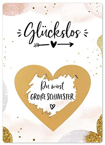 Joli Coon Rubbelkarte Du wirst große Schwester - Schwangerschaft verkünden große Schwester mit Rubbelkarten