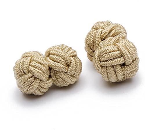 Manschettenknöpfe - Seidenknopf Beige
