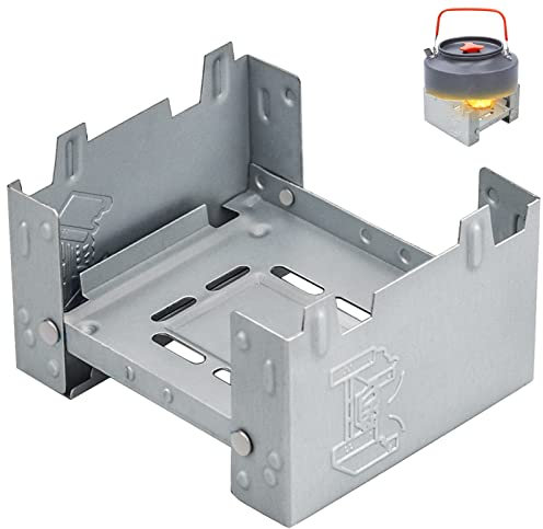 Estufa Plegable, 95 x 75 mm Estufa Alcohol Portátil,de Cera sólida Estufa Hornillo Alcohol Portatil,Adecuado para Picnic de Viaje de Campamento al Aire Libre