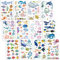 Qpout Meerestieren Temporäre Tattoos für Kinder, Sea Life Tattoos für Kinder Partygeschenke, Delphin Hai Krake Fisch Seesterne Tattoo Aufkleber, Jungen Mädchen Geburtstag Geschenke Taschenfüller