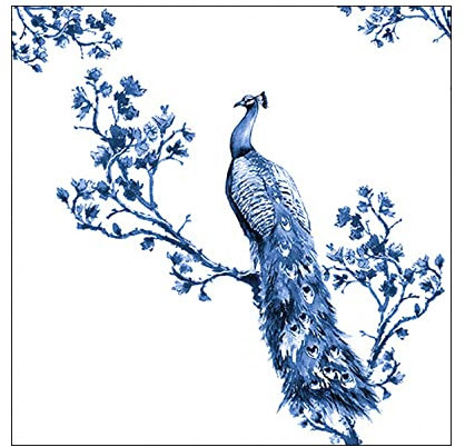 Ambiente Serviette Lunch 33x33cm Motiv: Royal peacock - edler Pfau blau 20 Stück pro Packung