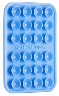 OCTOBUDDY Classic Silicone Suction Phone Case Adhesive Mount, Baby Blue Jay | Hands-Free, Strong Grip Holder for Selfies & Videos - iPhone & Android Compatible - 2.25″ x 3.25″