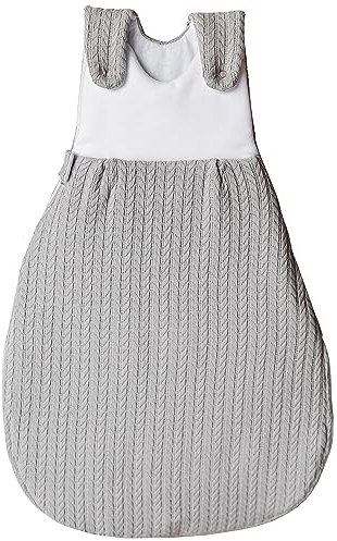 ORSON for® | Babyschlafsack | 100% Bio-Baumwolle | Oeko-Tex | 2,5 TOG | Größe 56/62/68/74/80/86 | Winter Schlafsack (Grau/Weiß c, 56-68)