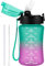 GOPPUS 350ml/12oz Trinkflasche Kinder mit Strohhalm Wasserflasche für Kohlensäurehaltige Getränke BPA-frei Kindertrinkflaschen mit Zeitmarkierung für Mädchen Auslaufsicher Flasche Kids Water Bottle