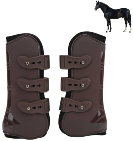 Cyrank 2 Botas Protectoras para Tendón De Caballo, Botas para Caballos, Patas Delanteras, Botas De Soporte para Patas Delanteras De Caballo, Entrenamiento De Resistencia (L)