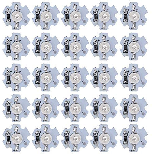 Mwrode 25 Stück 0,5 W 5 V LED-Lampe, Perlen-Lichtquelle, LED-Chip-Glühbirne Mit Aluminiumplatte Für Flutlicht-Glühbirne, Maislicht, Bühnenlicht(Blaues Licht)