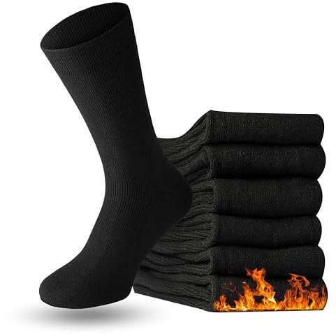 Bonjour 6 mens thermal socks (UK, Alpha, One Size, Regular, Regular, Black)