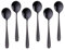 SBOMHS Lot de 6 cuillères à soupe en acier inoxydable 18/10 Longueur 17,5 cm - Largeur 4,5 cm - Cuillère de table Cuillère à soupe pour porridge Cuillères à dessert Cuillères à soupe Schwarz 6 Stück