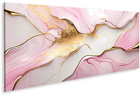 islandburner Tableau sur Toile Rose Or Marbre Fond Abstrait Liquide Design Bleu Azur Clair T Images Murales Poster