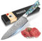 KEENZO Damastmesser Kochmesser 67 Schichten Damaststahl Küchenmesser, Klingenlänge 20 cm Profi Küchenmesser Messer Chefmesser mit Blaue Kunstharz Handgriffen
