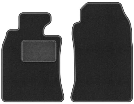 Velours-Fußmatten vorne passend für Mini Cooper R52 2004-2008, Graphit, LUX | passend für Cabrio; Velours-Teppich (Polypropylen), ca. 6,5 mm; rutschfest, BMW T-Befestigungen