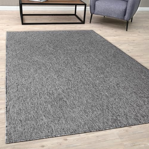 BORING PANDA Area Rugs – Low Pile, Contemporary Rugs for Living Rooms, Bedrooms, Dining Rooms, and Entryways - Modern Design, No Shedding Construction - Grey, 80x150 cm
