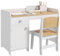 ZONEKIZ Kids Desk and Chair Set for 3-6 Years with Storage Drawer, Study Table and Chair for Children - White