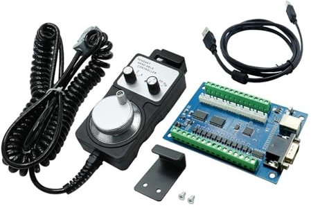 HUAYONGSS Tarjeta controladora de Movimiento USB STB5100 de 5 Ejes con Volante Colgante MPG Remoto de 4 Ejes for fresadora de Grabado CNC