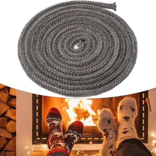 Nastro sigillante per porta della stufa, 8 mm, 16 mm, 18 mm, guarnizione nera, corda piatta per stufe, camini, bruciatori a legna, vetro (16 mm x 3 m)