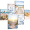 Novart Wandbilder Set Strand Meer Boho Blau Beige - KEIN EXTRA RAHMEN BENÖTIGT - Modern Deko - Wohnzimmer Schlafzimmer Flur N034763b