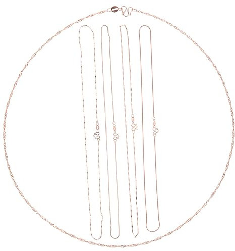 BELLIFFY 6pcs Necklace Set Women Necklace Chain Accessories for DIY Necklace Supplies Necklace Making Accessory Chains DIY Jewelry Making Chains Necklace Making Chain Rose Gold Copper
