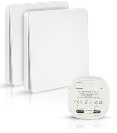 2 Interrupteur Sans Fil 433Mhz 220V Interrupteur d'éclairage sans Fil pour lampe jusqu'à 1500W Switch sans fil interrupteur Interrupteur va et Vient sans Fil
