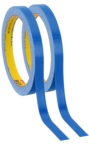 PATIKIL 2 Rollen Gewebeband, 10 mm x 10 m Gewebeklebeband, Panzertape Wasserfest, Reparaturband, Panzerband, Blau Buchbindungsband, Selbstklebend zur Reparatur, Bücher