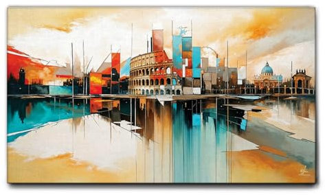 Giallobus - Quadro - 41 - Roma - Tela Canvas Telaio Standard - 100x60 - Pronto da appendere - Quadri moderni per la casa