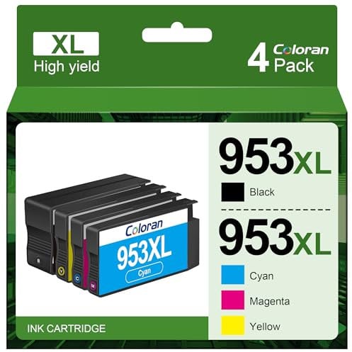 Coloran 953XL Multipack Druckerpatronen 953 XL Ersatz für HP Officejet Pro 7720 7740 Patronen 7700 7730 für HP Officejet Pro 8710 8715 8720 8725 8730 8210 (Schwarz, Cyan, Magenta, Gelb, 4er-Pack)