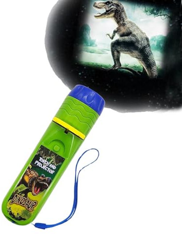 Dinosaur Torch and Projector, with 3 Discs 24 Images, Plastic Kids Night Light Torches Toy, Dinosaur Gifts Ideas Present for Kids 3+ Years