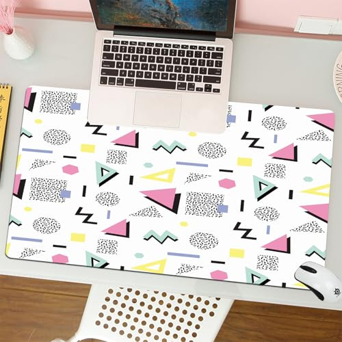 MESHIZIY Tapis de Souris Gaming 750x400mm,Motif Abstrait sans Couture de Style rétro Vintage des années 80 ou 90. Idé,Mouse Pad Mat, sous-Main Bureau Gamer Extra Large en Tissu, Base antidérapante