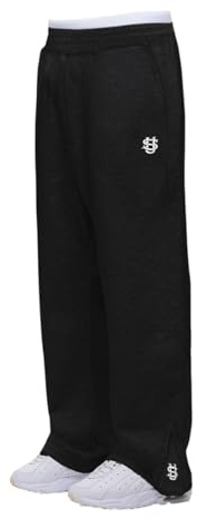 Jogginghose Herren Baggy Sweatpants Breite Baumwolle Sporthose Lang Trainingshose Elastische Taille mit Taschen und Kodelzug Herbst Winter Warme Bequem Männer Sweathose Laufen Joggen Freizeithose