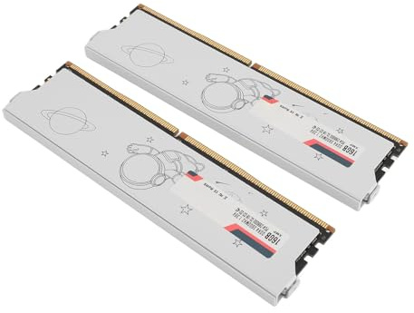 Jectse Impostazioni del Ottimale di Metallo DDR4 RAM CL18-22-22-42 28800 25600 Kit di Memoria Larghezza di Banda per Appassionati di Giochi (DDR4 3600MHz 32GB (2x16 GB))