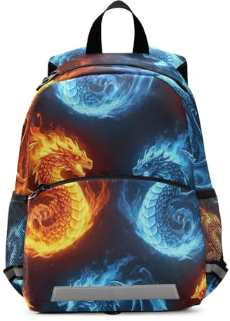 RPLIFE Dragons Fire Ice Kleinkind-Rucksack für Jungen und Mädchen, kleine Kinderrucksäcke, kleine Kindergarten-Rucksäcke