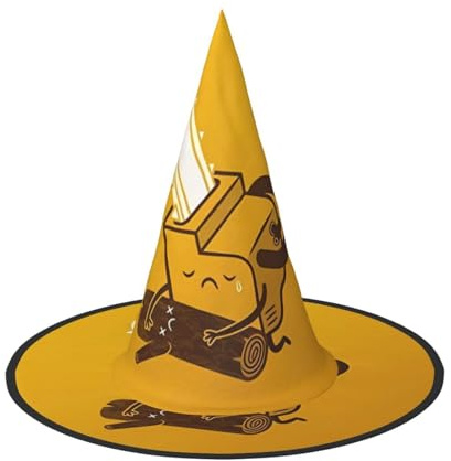 LGHHGY 1 PC Halloween Hat – Cute Crying Chainsaw Print Witches Decor Party, Role Play Accessory, Magic Wizard Cap for Women, Men