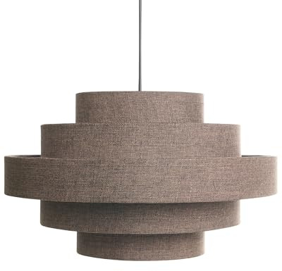 Beliani Hängelampe Leinen Stoff Schirm braun modernes Design Hängeleuchte Erebato