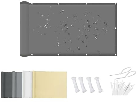 DSRDRFG Vela Ombreggiante Impermeabile 5x9M Telo Parasole per Esterni, Frangivisto Balcone, Vele Ombreggianti Rettangolare per Terrazza Giardino Piscina Cortile Pergola, Antracite