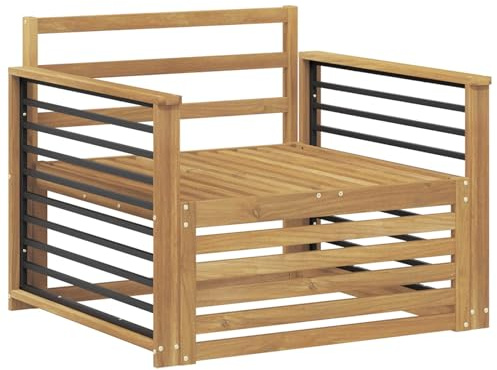 vidaXL Outdoor-Sofa Massivholz Akazie Weiß, Gartenmöbel, modernes Outdoor-Sofa, modulare Lounge, Elegante Terrassen-Sitze