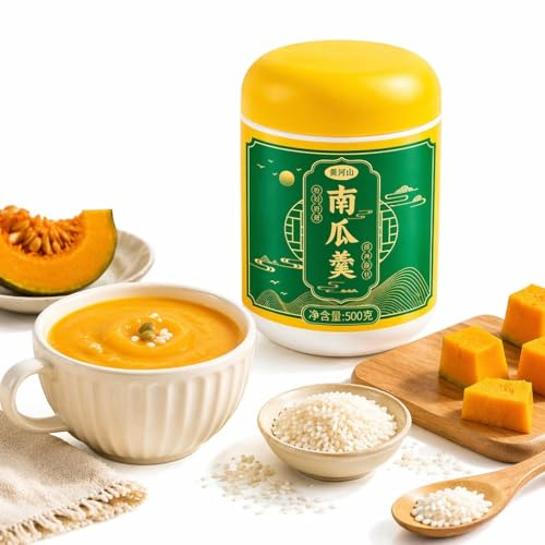 Instant Pumpkin Porridge Powder 500g - No Cook Breakfast Meal Replacement, Soluble Creamy Smooth Soup Mix With Rice