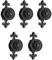 5Pcs Pulls Handles Knobs for Drawer Door Kitchen,Cabinet Knobs Furniture Wardrobe Round Antique - Black