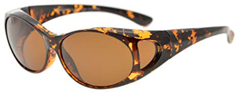 Eyekepper Polarised Sonnenbrille für Brillenträger - UV400 Überzieh-Sonnenbrille (Bernstein Schildkröte/Braun Linsen)