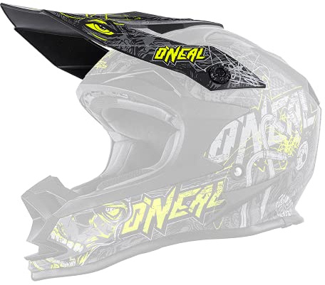 O'NEAL | Mountainbike-Helm-Ersatzteile | MTB Enduro Mountainbike | Ersatzschirm Helm Evo | 7SRS Helmet Evo Menace | Grau Neon-Gelb | One Size
