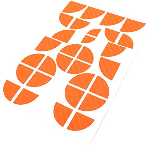 Finest Folia 4D Carbonfolie Emblem Ecken Aufkleber (K004 Orange)