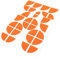 Finest Folia 4D Carbonfolie Emblem Ecken Aufkleber (K004 Orange)