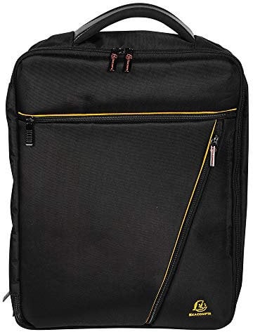 Exacompta 17734E Premium Rucksack Exactive Dual mit 2 Tragegriffen und Schulterriemen viele Innentaschen wasserabweisend, passend für Laptops bis zu 15,6 ideal für Schule, Uni und Arbeit, schwarz