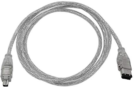Eilumduo 2 cables FireWire IEEE 1394 de 120 cm/iLink de 6 pines a 4 pines macho a macho, cable FireWire premium de 4 pines a 6 pines para computadora portátil transparente
