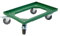 Karton EU Transportroller für Boxen 60 x 40 cm mit 2 Bremsen und 4 Lenkrollen Rollwagen Euroboxen Eurobehälter, Grün, 50 kg Tragfähigkeit, Karton Material, Plattformwagen, Hand Truck