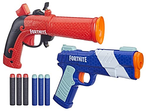 Nerf Fortnite Dual Pack Includes 2 Blasters (Flint-Knock & LP) and 6 Elite Foam Darts