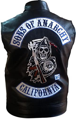 Veste en similicuir Soa Son of Anarchy Biker Club California pour homme, Soa Vest Black - Simili cuir, 3XL