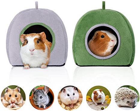 Lyneun Meerschweinchen Haus, Waschbar 1 Stück Meerschweinchen Betthöhle, Kleintier-Winter Warmes Haustierbett für Kaninchen, Chinchilla, Igel, Meerschweinchen, Eichhörnchen(Grau)