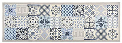 homiuse Küchenteppich Waschbar Mosaik 60x300 cm Rechteckig Fußmatte Türmatte Schuhmatte Trendigen Bodenmatte Teppich Flur Läufer rutschfest Ideal für Den Innen- Und Außenbereich Bequem & Langlebig