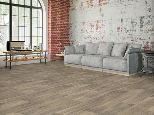PVC Bodenbelag Vinylboden in lebhafter Holz Optik, Zuschnitt (5m breit, 4m lang)